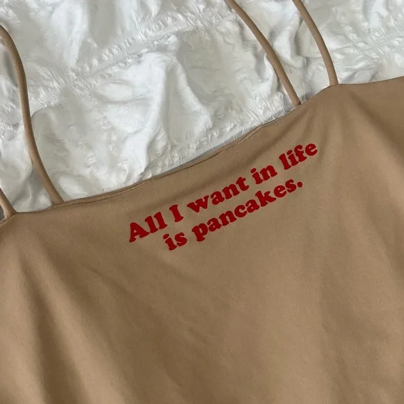 Zara All I want in life is pancakes bodysuit Blogger Favorite Size Medium - Picture 4 of 8